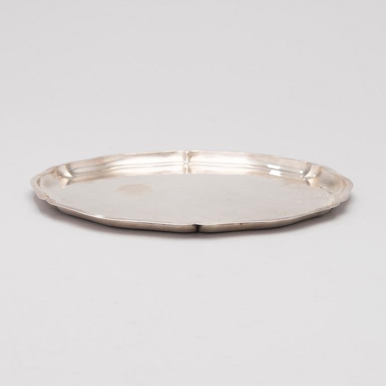 A 20th century German Silver Tray, marks of Wilhelm Binder, Schwäbisch Gmünd.