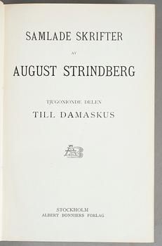 AUGUST STRINDBERGS SAMLADE VERK, 35 vol, Albert Bonniers förlag, Stockholm.