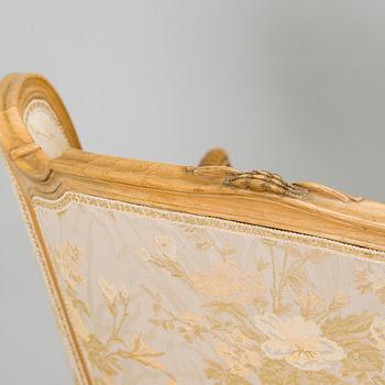 A pair of mid-20th-century French armchairs in Roccoco style.