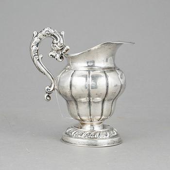 GRÄDDKANNA, silver, Anders Lundqvist, Stockholm, 1842, Vikt 309 g.