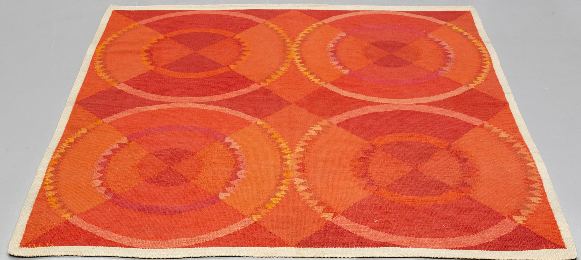 Ingrid Dessau, a carpet, flat weave, ca 211 x 204,5 cm, signed MLH ID.