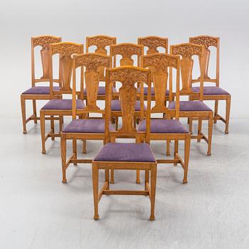 An 11 piece early 20th cnetury Jugend dining suite.