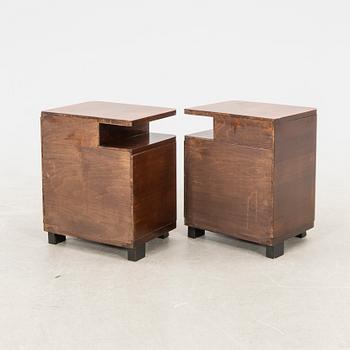 Bedside tables, a pair from the first half of the 20th century.