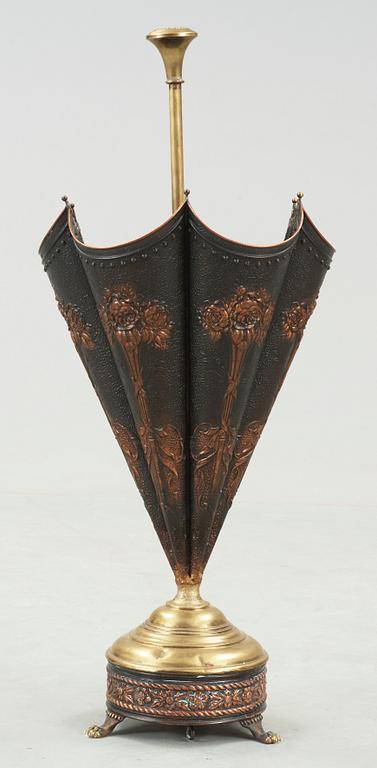 PARAPLYSTÄLL, mässing och koppar, 1900-talets andra hälft.
