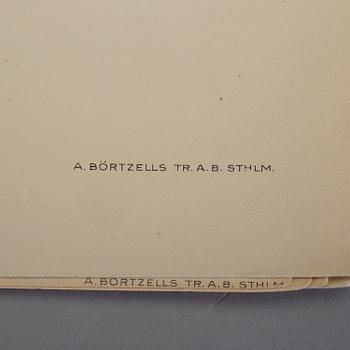 28 lithographic prints from "Svenska fåglar" by brothers von Wright, A. Börtzells, Stockholm, 1917-29.