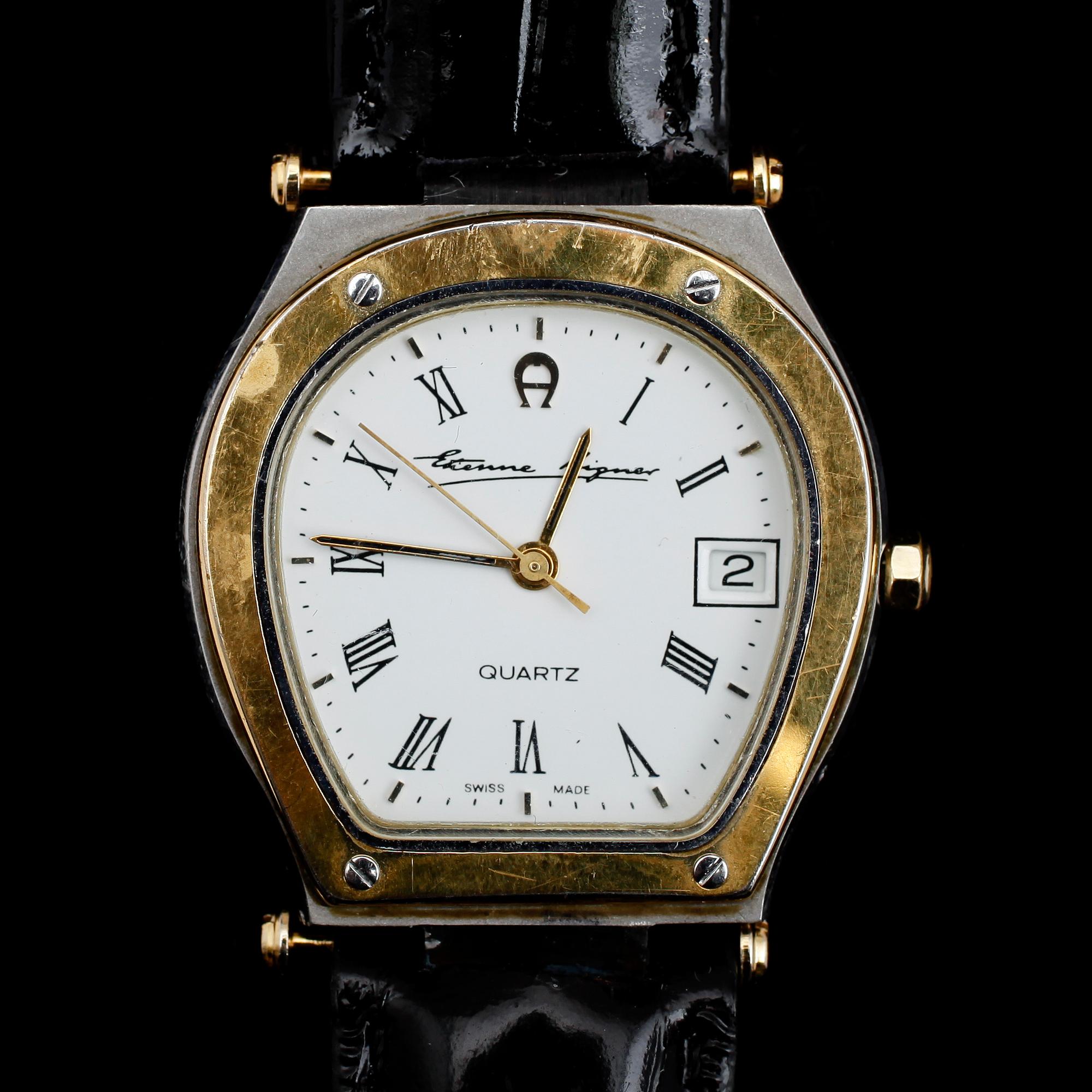 ARMBANDSUR, guld på stål, Etienne Aigner, 1900-talets andra hälft.