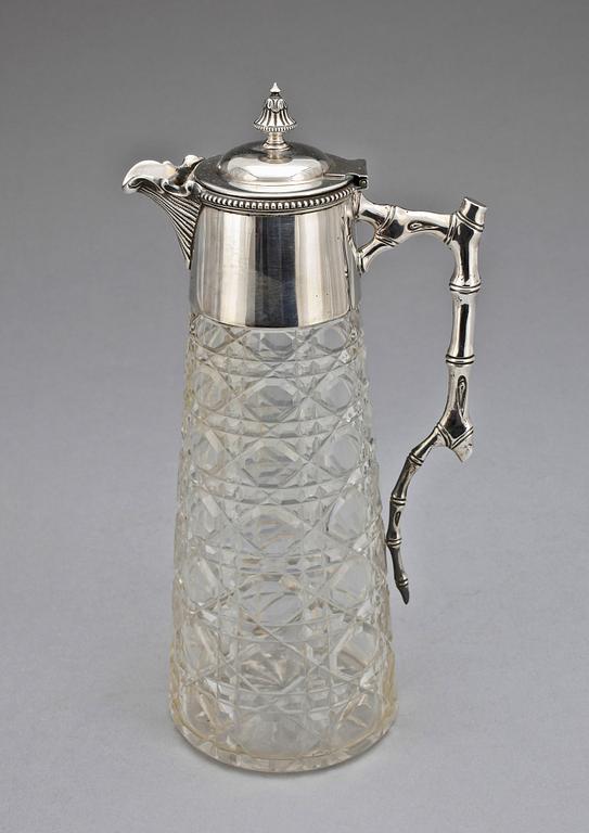 VINKANNA, silver och glas, London, England, 1913.