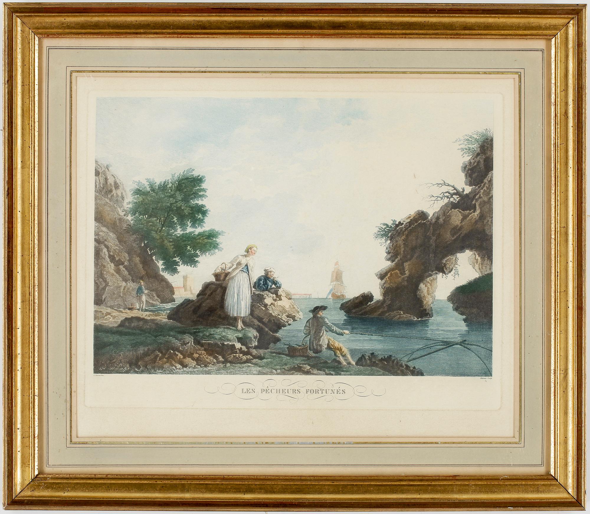 JOSEPH VERNET, efter, 2 st gravyrer, 1900-tal.