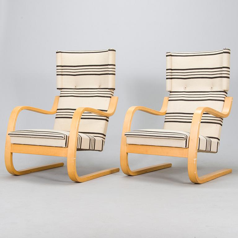 Alvar Aalto, fåtöljer, ett par, modell 401, Artek, 1960-tal.