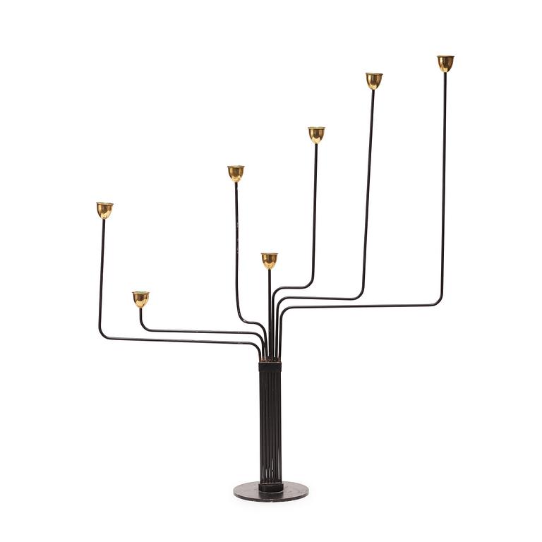 A Piet Hein 'Ursa Major' brass and black lacquered metal candelabrum, 1950's-60's.