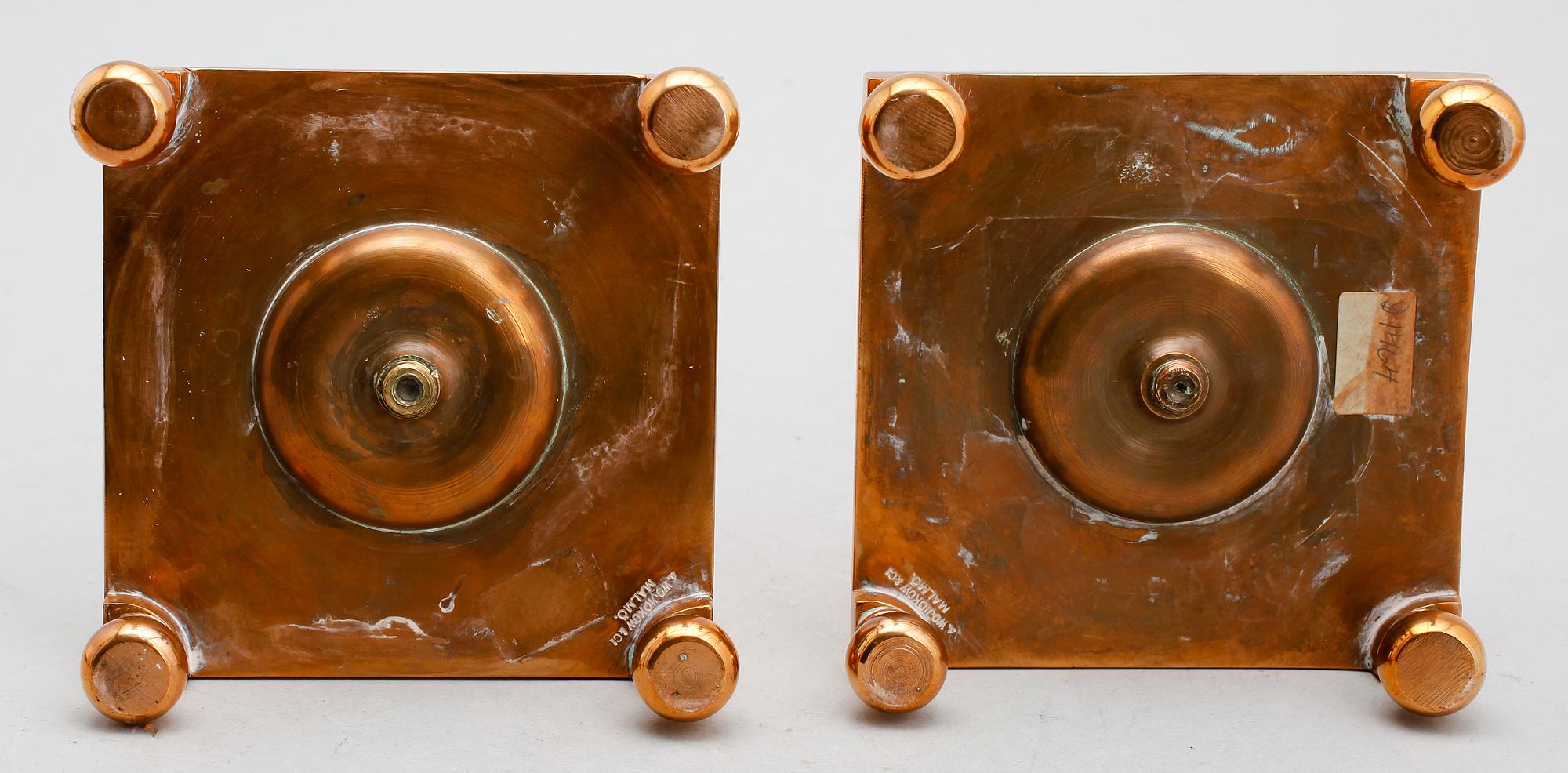 LJUSSTAKAR, 1 par, barockstil, Wojidkow  Co, Malmö, 1900-talets första hälft.