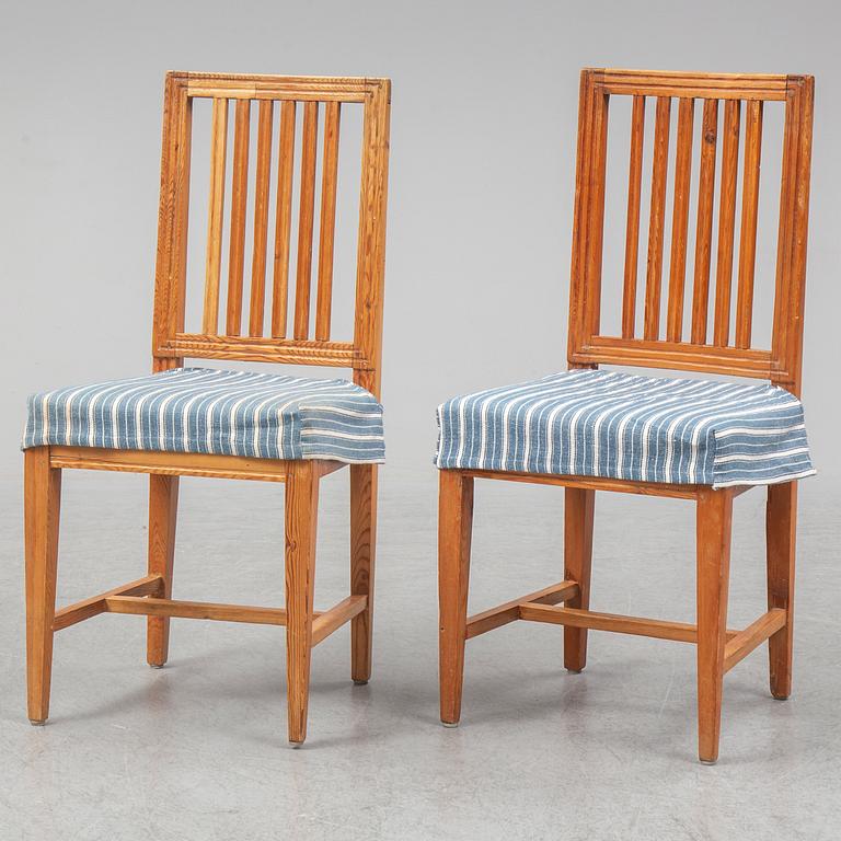 Six Swedish 19th century chairs.