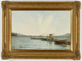 OKÄND KONSTNÄR, olja på duk, signerad J Morison, daterad 1888.