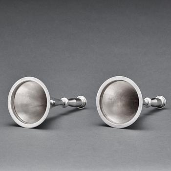 Wiwen Nilsson, two sterling candlesticks, Lund 1956-57, the Byzantine model.