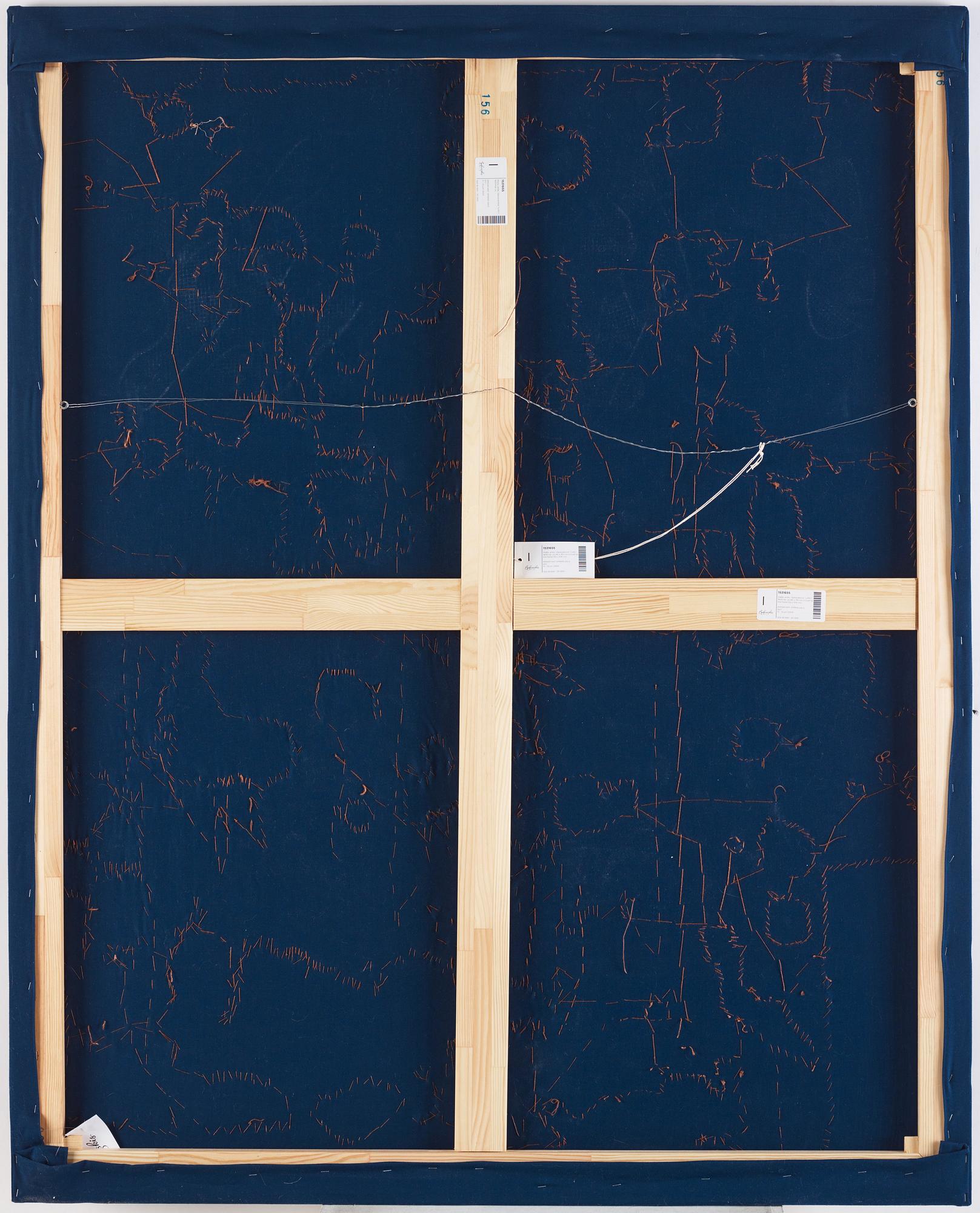 Mattfragment, antik, Västanatolisk "Lotto", 1600-tal, ca 142 x 115 cm (inklusive ram 155 x 124 cm).