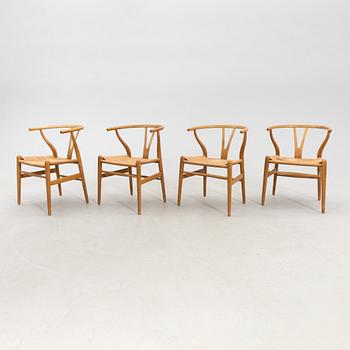 Hans Wegner, stolar 4 st, modell CH-24, "Y-stolen", Carl Hansen & Son, Odense, Danmark.