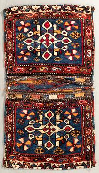 Saddle bag Kashgai Khorjin antique approx. 110x60 cm.