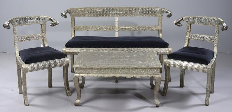 SALONGSGRUPP, 4 delar, empirestil, orientalisk, 1800/1900-tal.