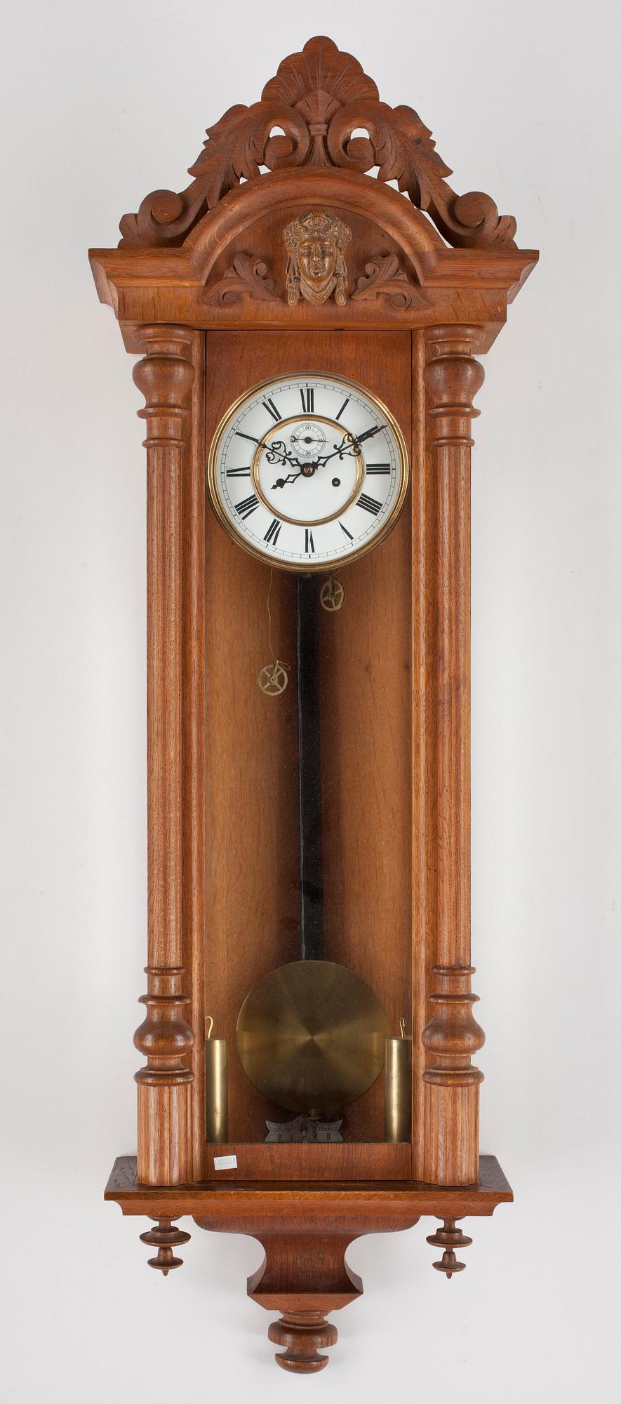 VÄGGPENDYL/LODREGULATOR, nyrenässans, 1900-tal.