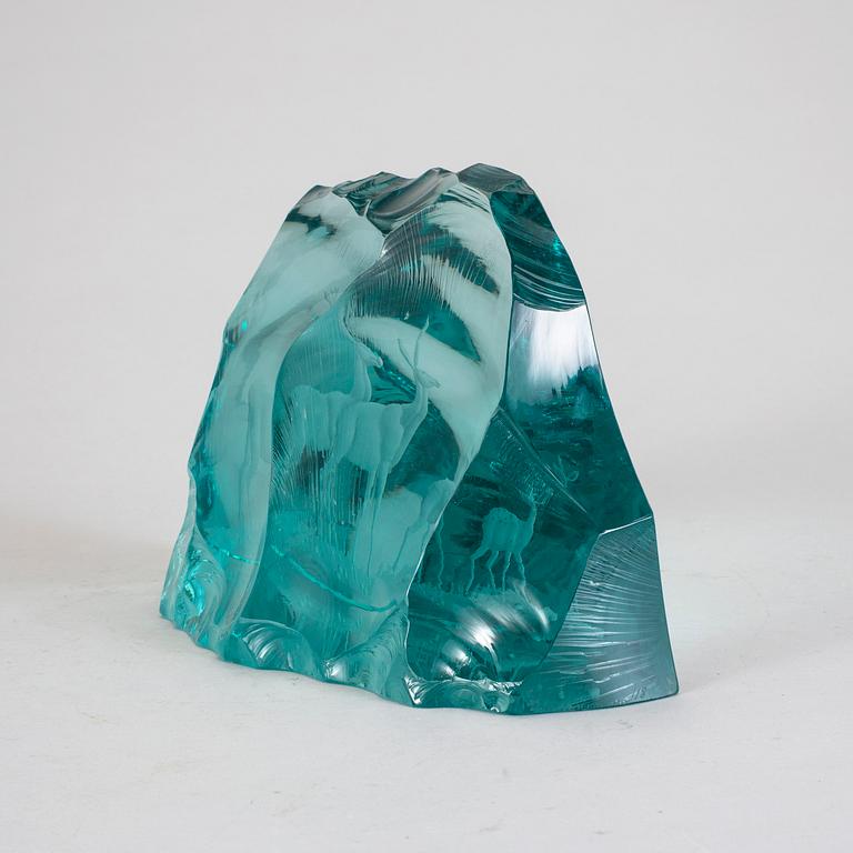 SKULPTUR, glas, signerad Vicke Lindstrand, Kosta.