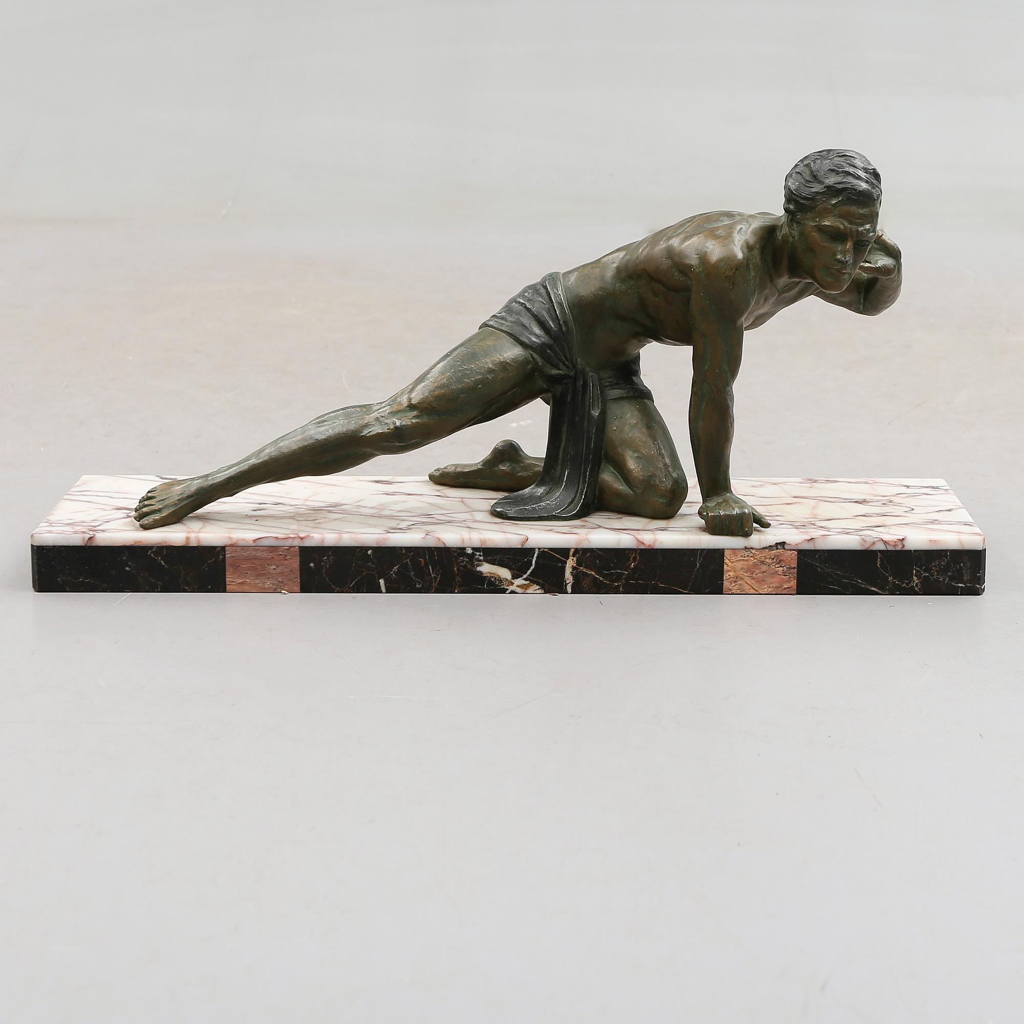 SKULPTUR, bronserad metall, 1900-tal.