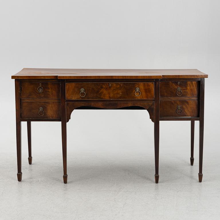 A mahogany-veneered sideboard, England, around 1900.