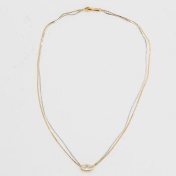 COLLIER, med ovalslipad diamant ca 1 ct.