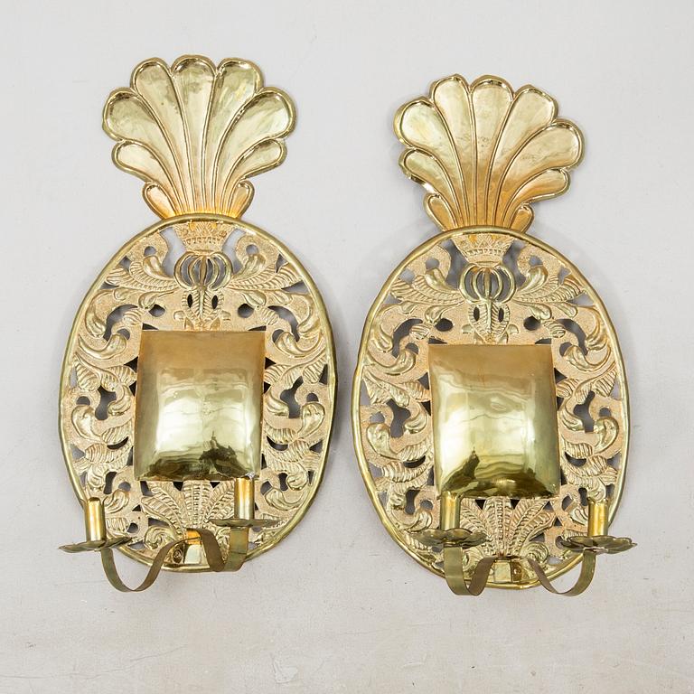 Vägglampetter ett par Barockstil omkring 1900.