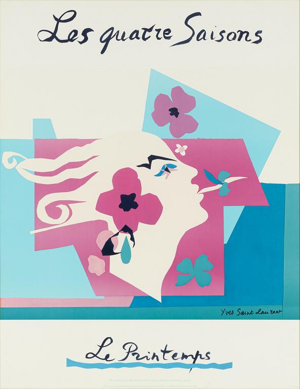 Yves Saint Laurent, a set of four posters "Les quatre saisons".