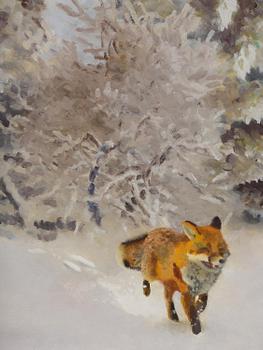 Bruno Liljefors, Fox in a winter landscape.