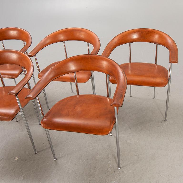 A set of five Giancarlo Vegni & Gianfranco Gualtierotti, armchairs for Fasem in the latter part of the 20th century.