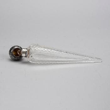 FLAKONG, glas och silver, Gebrüder Friedländer, Tyskland ca 1900.