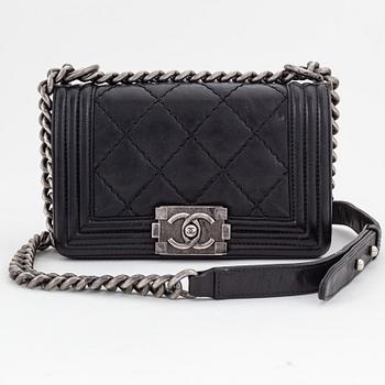 Chanel, a black leather 'Boy Bag', 2013-14.