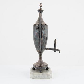 A silver plated samovar, around the year 1900.