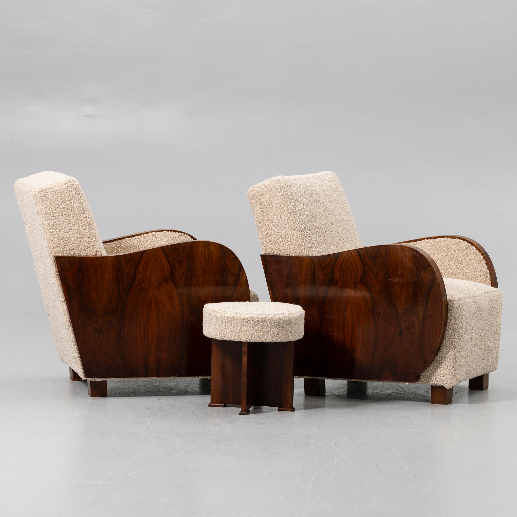Armchairs, a pair, first half of the 20th century.