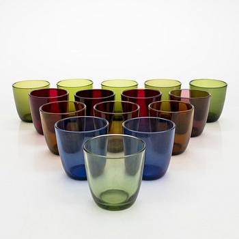 Tapio Wirkkala, a 15-piece set of '4090' drinking glasses for Iittala, 1956-61.