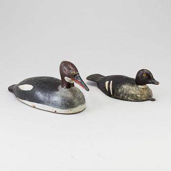 Two painted wood duck decoys early 20th century.