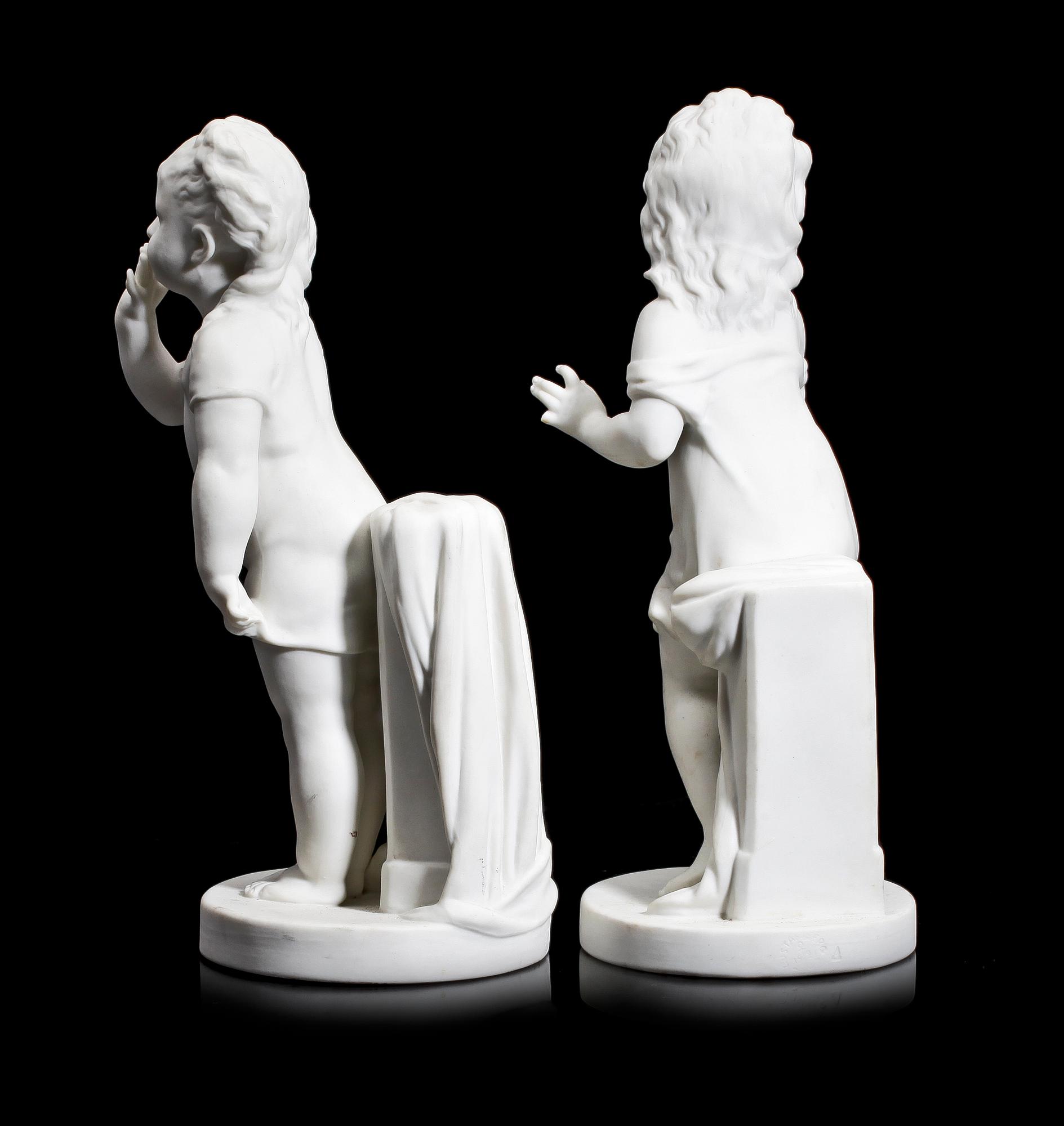 FIGURINER, ett par, parian, Gustavsberg, 1923.