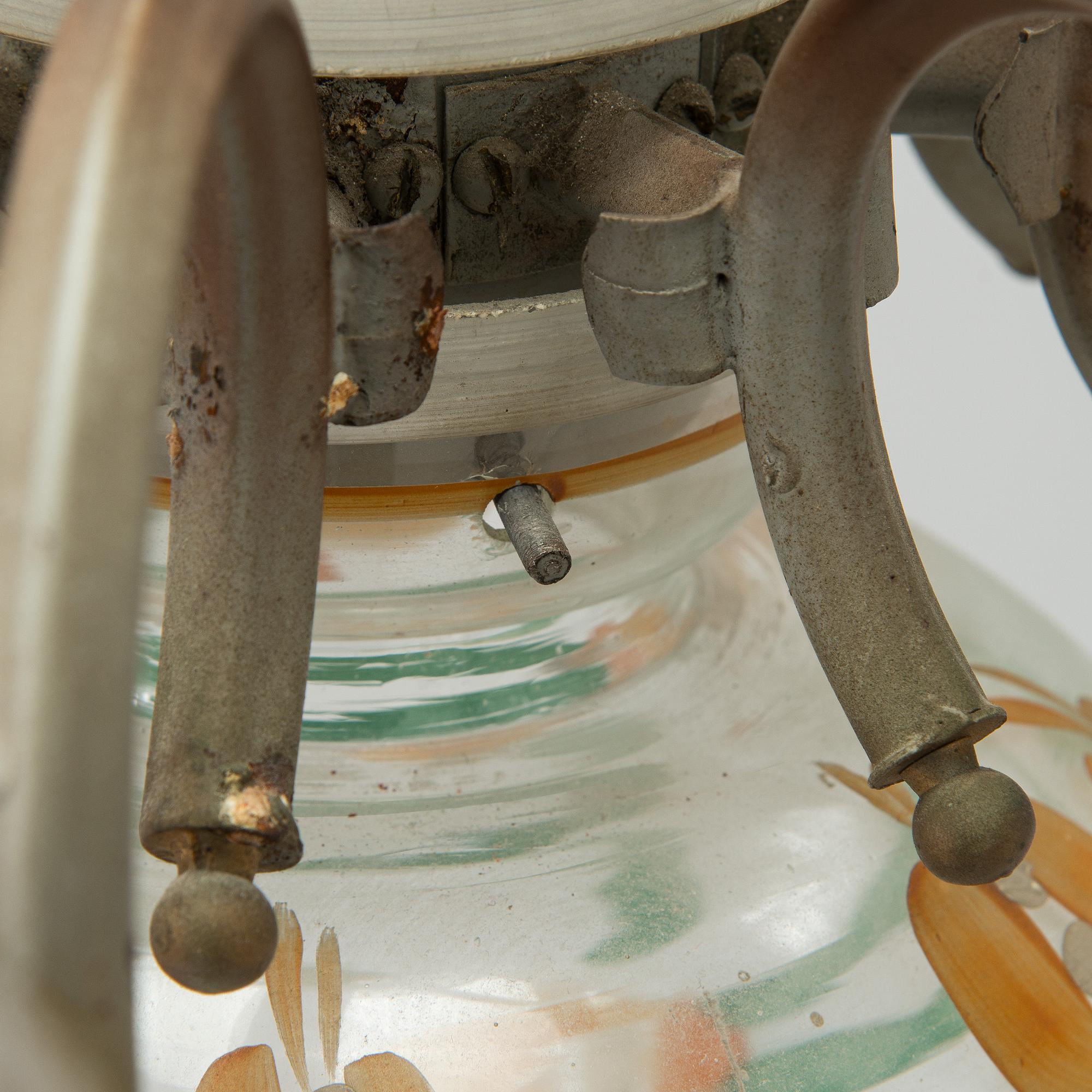 Paavo Tynell, A 1940s '1752/8' chandelier, for Taito and Kauklahden Lasitehdas. Finland.