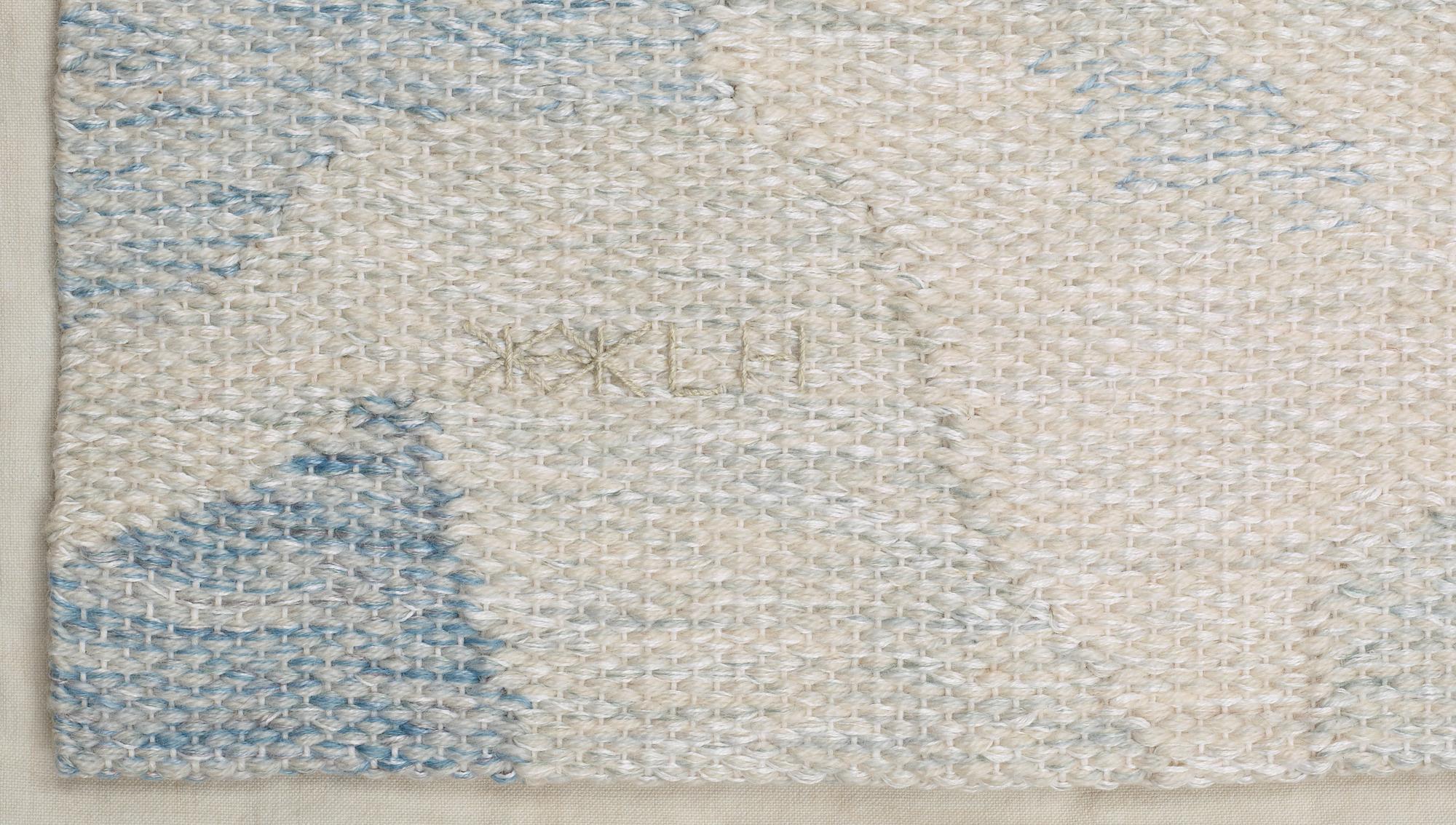 Birgit Broms, TAPESTRY. "Skridskoåkare". Tapestry variant with applications. 134 x 250,5 cm. Signed HAV LH B Broms.