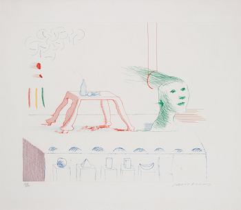 394. David Hockney, "A Moving Still Life" from: "The Blue Guitar".