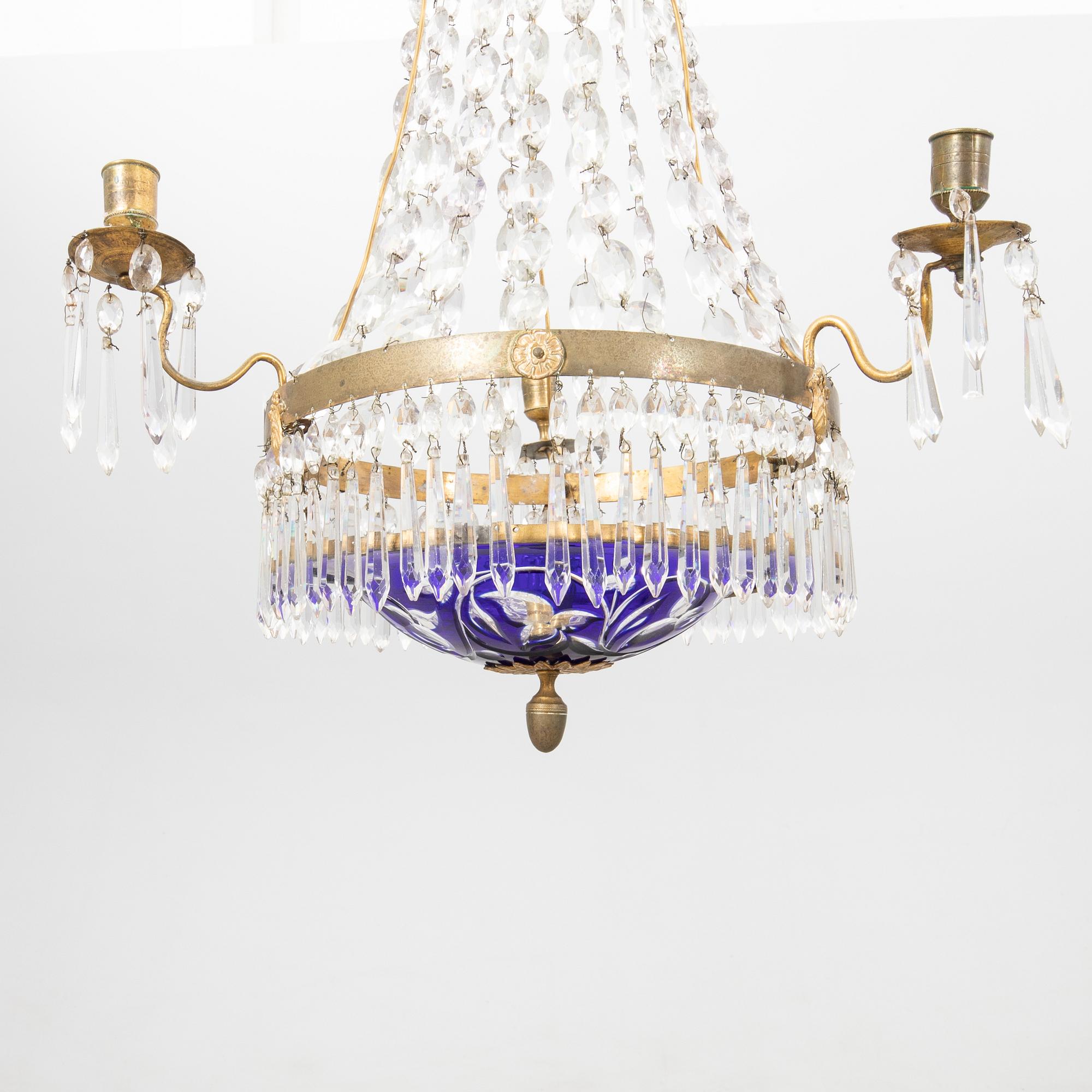 Chandelier in the late Gustavian style, 19th century.