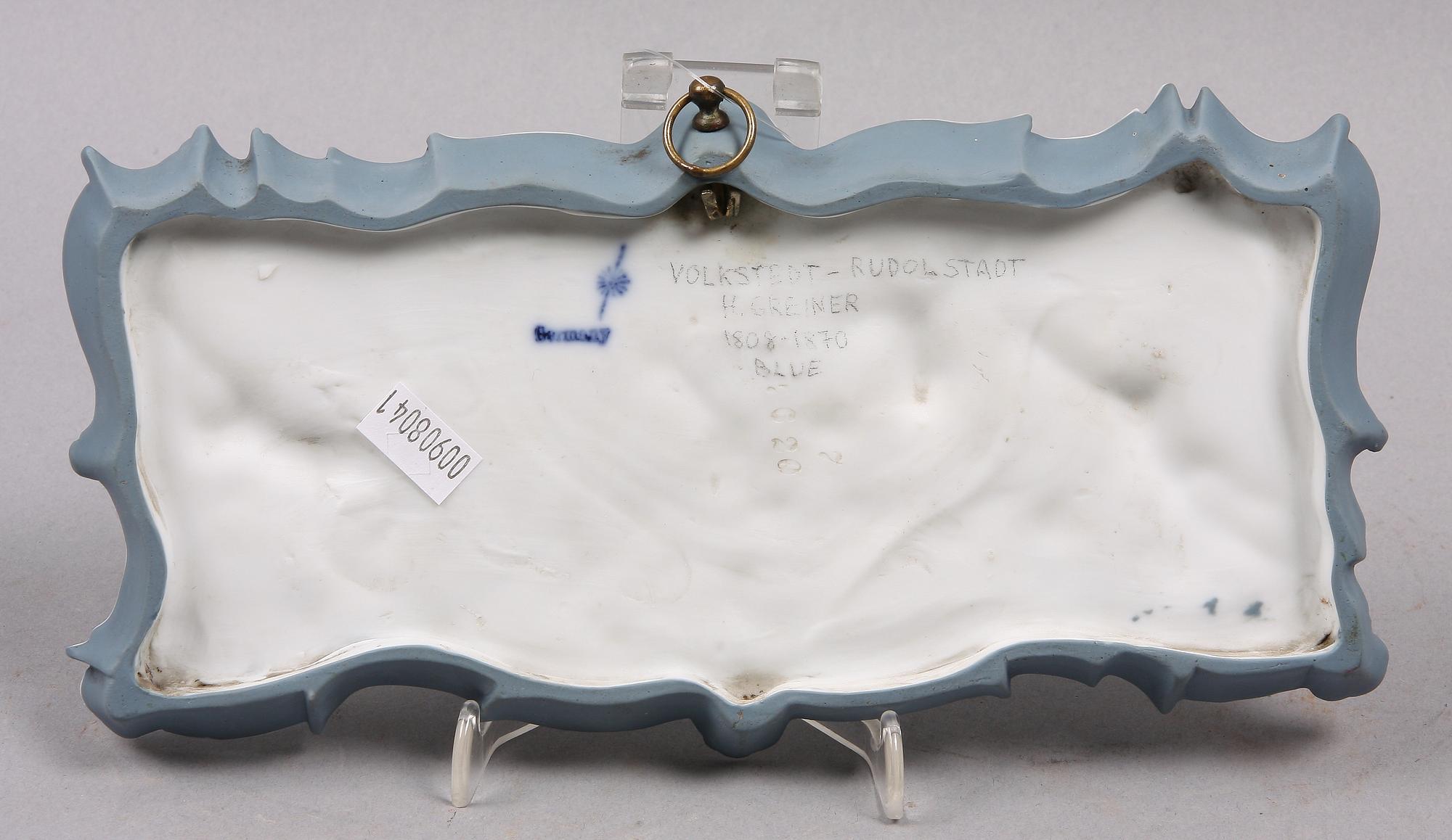 VÄGGRELIEF, biskviporslin, Rudolstadt-Volkstedt, Tyskland, 1900-tal.