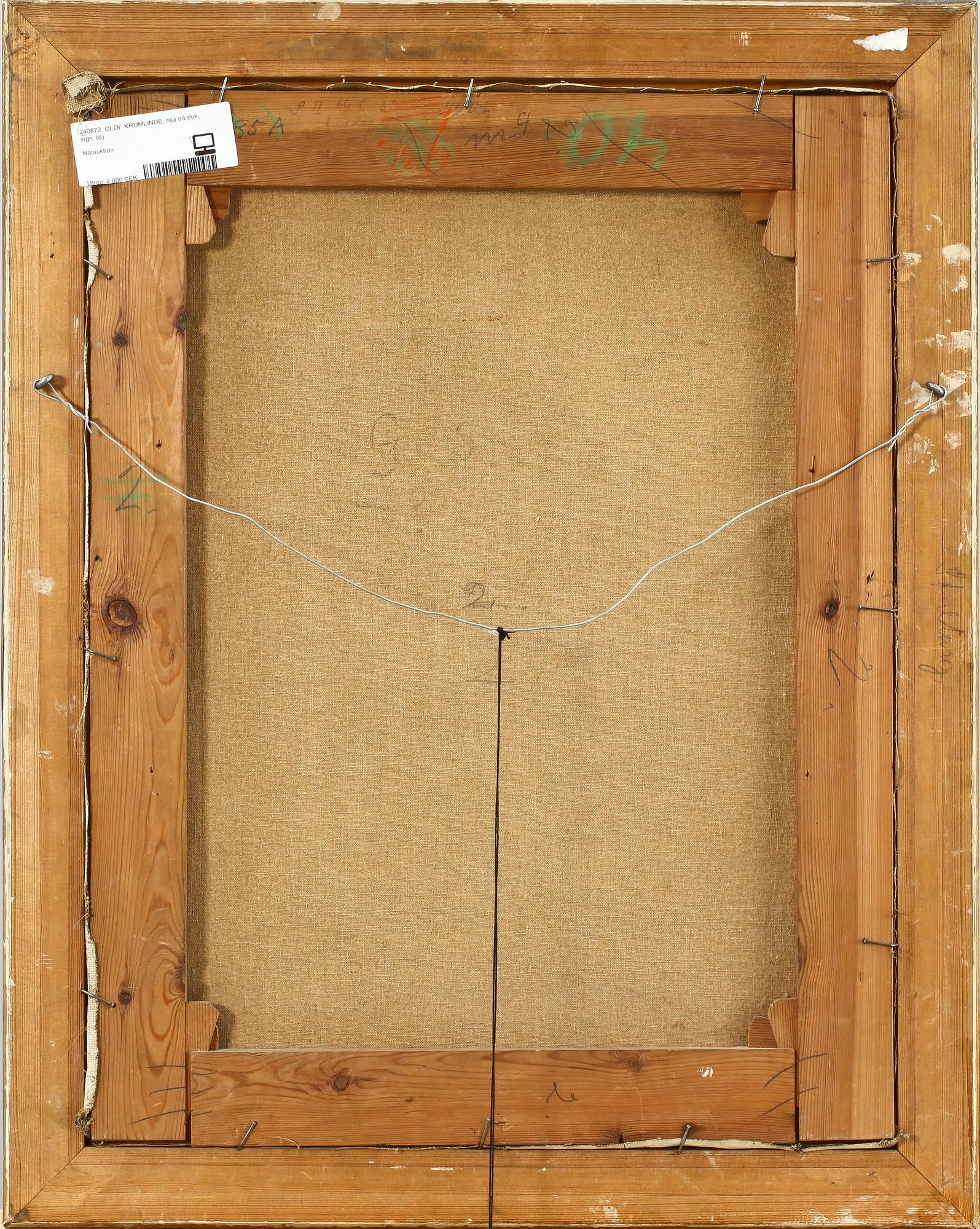 OLOF KRUMLINDE, olja på duk, sign.