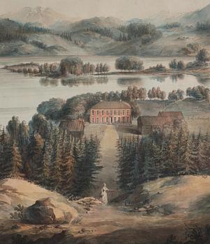 Johan Adam von Gertten (Gerdten), "Vue du Lac Laxen en Westrogothå".