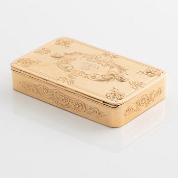 An 18K gold box, mark of Nils Hedenskog, Stockholm, 1828.
