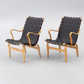 Bruno Mathsson, armchairs, "Eva", a pair, Firma Karl Mathsson, Värnamo, 1973.