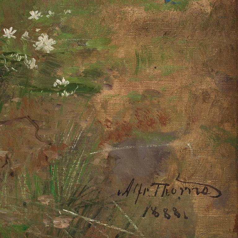Alfred Thörne, Summer landscape with flowers.