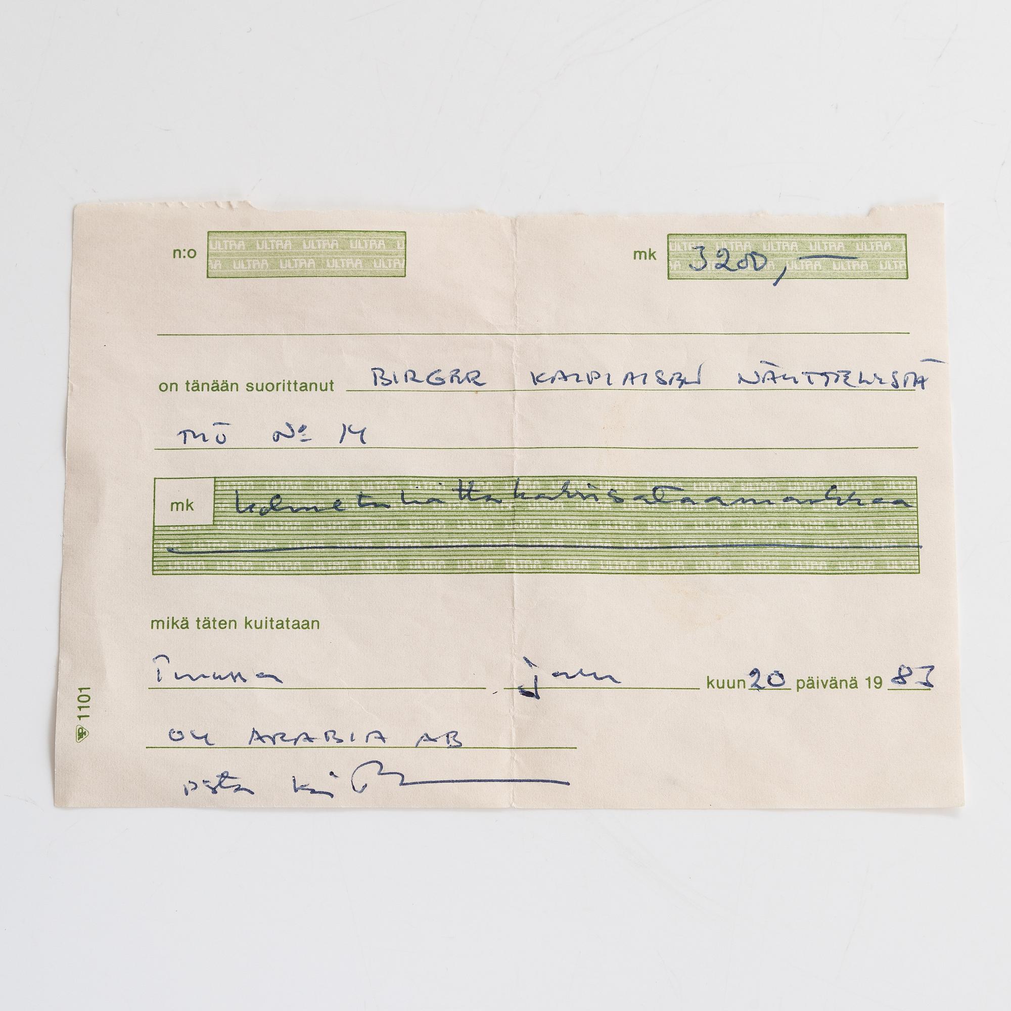 Birger Kaipiainen, koristelautanen, kivitavaraa, signeerattu  Kaipiainen, Arabia Finland.