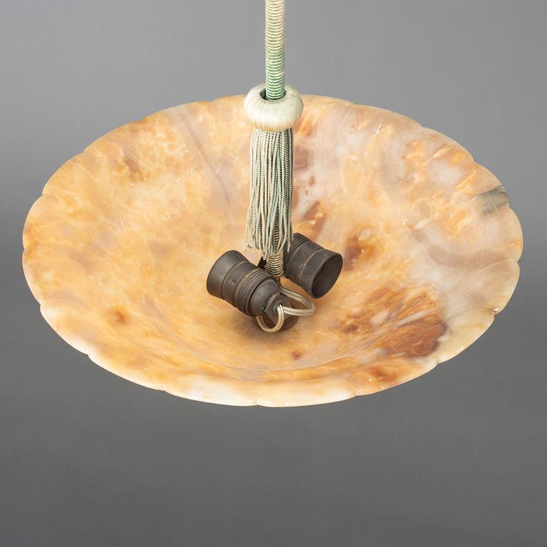 An alabaster ceiling lamp, 1920s.